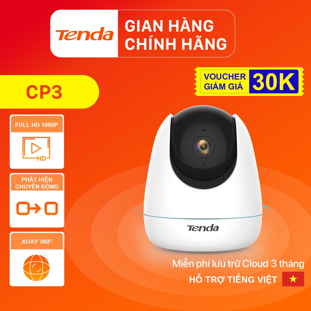 Camera IP Wifi Tenda CP3 Full HD 1080P 360° - Hãng phân phối chính thức